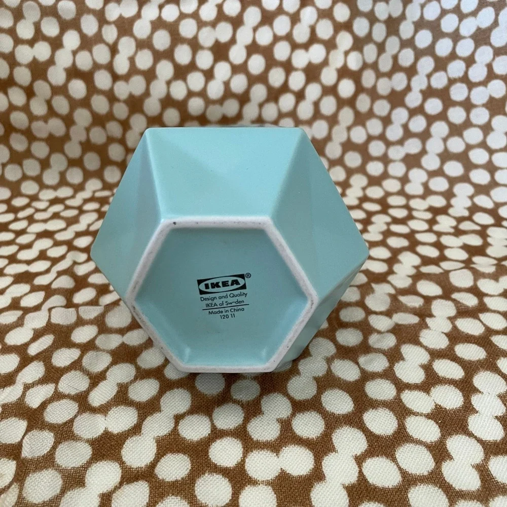 IKEA‎ Modern Vase Geometric Design Light Blue Small Flower Bud Vase Decor